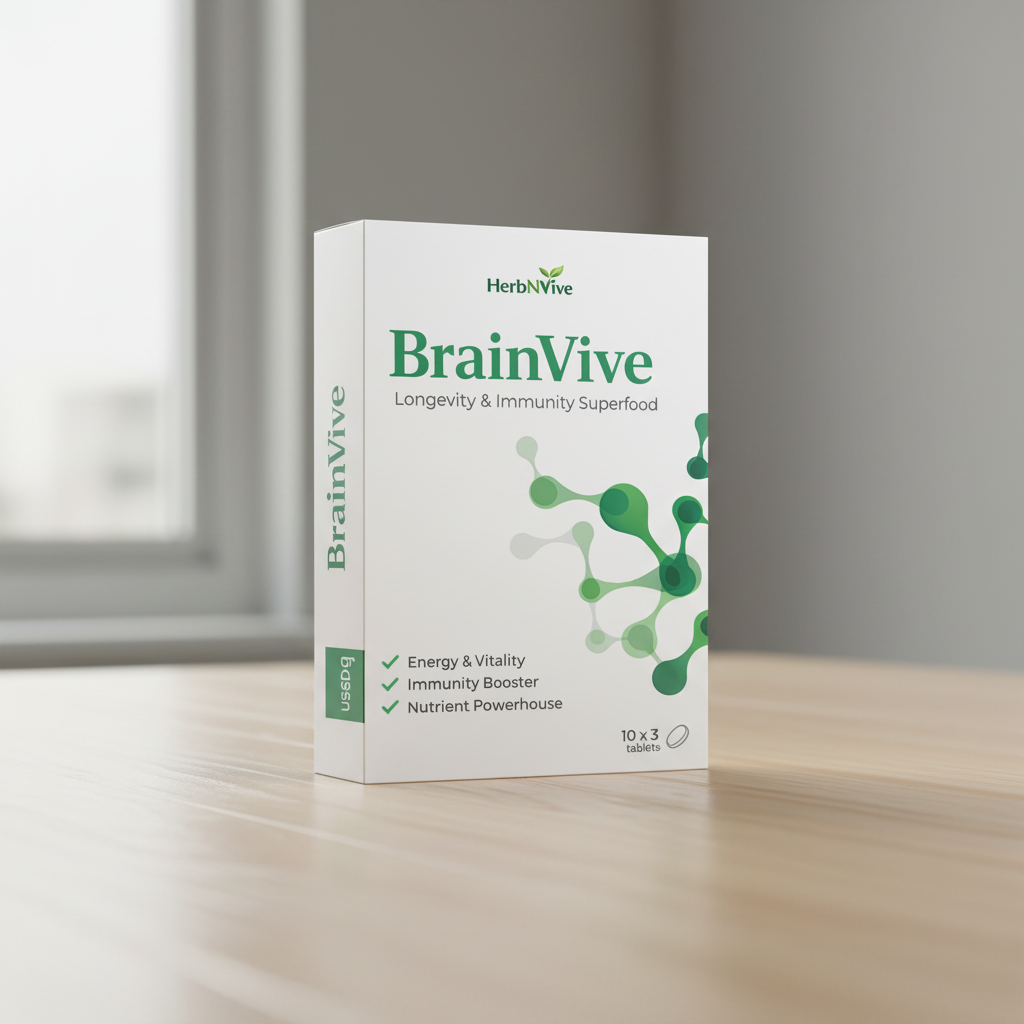 BrainVive on wooden table with natural lighting