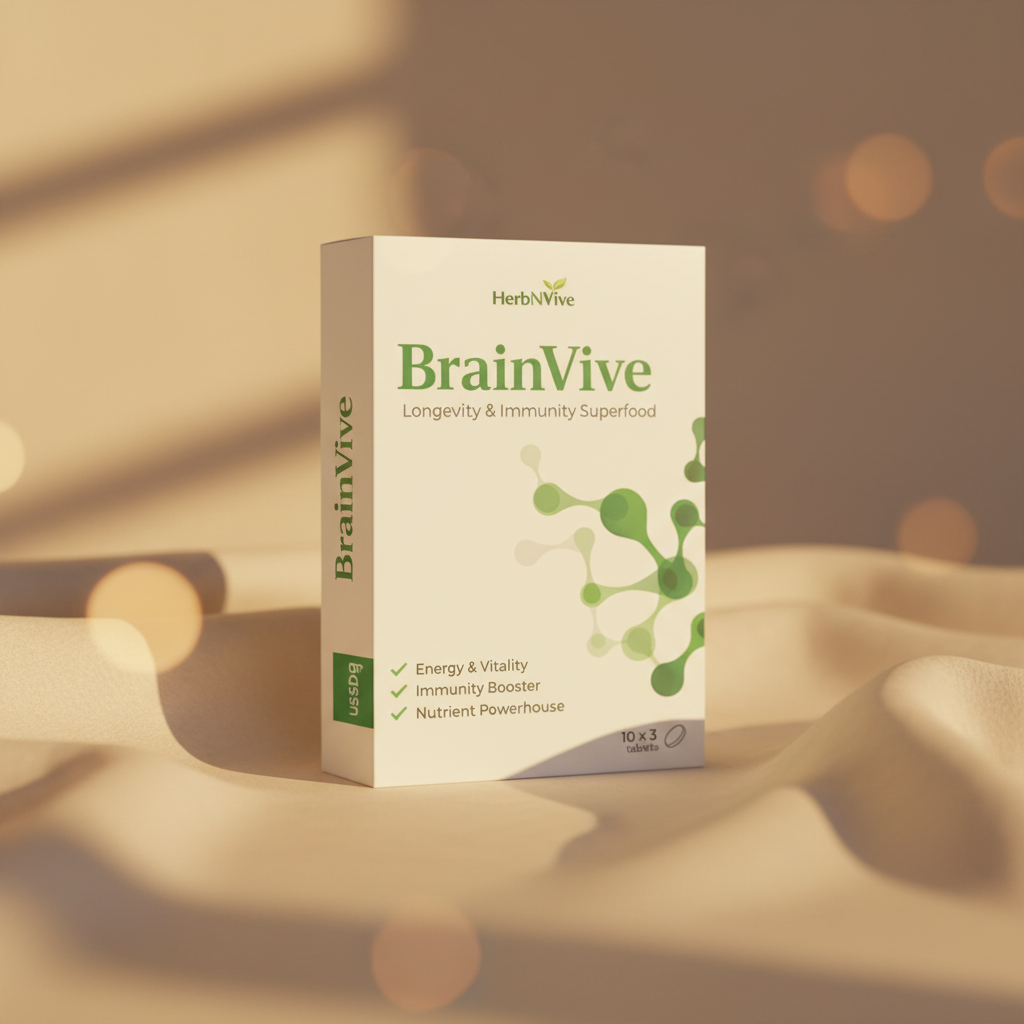 BrainVive on beige fabric background